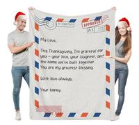 Aiebill Coperte personalizzate con lettere per il Ringraziamento - Coperta in flanella personalizzata, regalo per familiari, amici, coppie, bambini