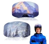 AIEDECOPT 2 Pezzi Copri Maschere da Sci Portabilità, Copertura per Occhiali da Sci e Snowboard, Copertura in Microfibra per Protezione Lenti, Antigraffio e Polvere per Viaggio e Après-Ski (D)