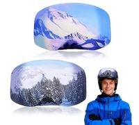 AIEDECOPT 2 Pezzi Copri Maschere da Sci Portabilità, Copertura per Occhiali da Sci e Snowboard, Copertura in Microfibra per Protezione Lenti, Antigraffio e Polvere per Viaggio e Après-Ski (C)