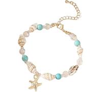 AIEDECOPT Braccialetto di Conchiglie, Bracciale con Conchiglie, Bracciale Estivo Donna, Cavigliera Conchiglie, Decorazioni Estive per Mare, Spiaggia, Vacanze, Giardino (C)