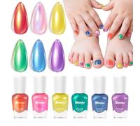 Aieenjor Set di smalti per bambini a partire dai 2 3 anni in su, non tossico, sfoderabile a base d'acqua, kit regalo per bambini, 6 colori perlato