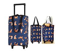 Aieino 23L Carrello Portaspesa Pieghevole - Termico Carrello Spesa con 2 Ruote Leggero Borsa della Spesa, Fino a 20 kg di Carico, Manico Estensibile, Resistente all'acqua - Blu