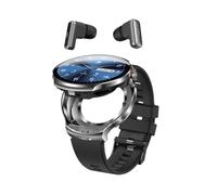 AIEK Smart Watch con auricolari, effettuare chiamate/risposte, monitoraggio del sonno della frequenza cardiaca, Siri 100+modalità sport, orologio fitness da 1,85 pollici per uomo donna (Nero)