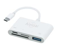 Aieloar - Lettore di schede di memoria 4 in 1 da USB C a SD, con USB, per SDXC, SDHC, SD, MMC, RS-MMC, Micro SDXC, Micro SD, Micro SDHC per iPhone 15 Pro Max e altri dispositivi USB-C/Type C