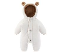 AIEOE Tuta da Neve Bambino Tute da Neve con Cappuccio Infantile un Pezzo Caldo Giubbotto Cappotto Capispalla 6-12 Mesi Bianco