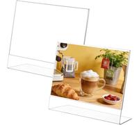 Aieraczy 2 Pezzi Espositore Plexiglass A5, Plexiglass Trasparente Porta Menu Da Tavolo, Porta Menù Acrilico Per Ristoranti, Caffetterie, Uffici, Foto