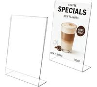 Aieraczy 2 Pezzi Espositore Plexiglass A5, Plexiglass Trasparente Porta Menu Da Tavolo, Porta Menù Acrilico Per Ristoranti, Caffetterie, Uffici, Foto