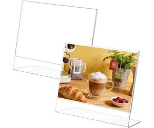 Aieraczy 2 Pezzi Espositore Plexiglass A5, Plexiglass Trasparente Porta Menu Da Tavolo, Porta Menù Acrilico Per Ristoranti, Caffetterie, Uffici, Foto