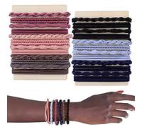 AIERSA 24 fascette per capelli di grandi dimensioni per donne/ragazze, non strangolano il polso, bracciali boemie per capelli, simpatici supporti per trecce, fascia elastica per capelli senza danno
