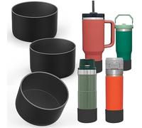AIERSA 3 custodie in silicone per stivali Stanley Quencher da 1134 ml, con manico e per IceFlow da 567 ml, 850 ml, copertura protettiva per bottiglia d'acqua per accessori Stanley Tumbler, colore nero