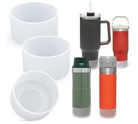 AIERSA Custodia protettiva in silicone per bottiglia d'acqua Stanley Quencher da 1134 g, 850 g e IceFlow da 567 g, 850 g, trasparente, 3 pezzi