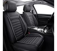 Aierxuan Coprisedili per auto, SUV, camion, berlina, universali, per Accent Azera, Elantra, Loniq, Sonata, Kona XG350, Tucson Santa Fe, con panca divisa 40/60, 50/50 (set completo, nero-bianco)