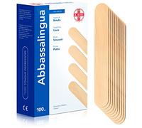 AIESI® Abbassalingua in legno monouso NON STERILI (Confezione da 100 pezzi), Spatole legno per ceretta
