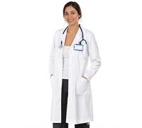 AIESI® Camice medico e da laboratorio per donna bianco in cotone 100% sanforizzato
