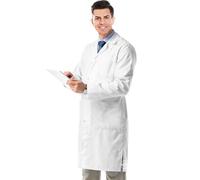 AIESI® Camice medico e da laboratorio per uomo (48 bianco) in cotone 100% sanforizzato