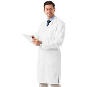 AIESI® Camice medico e da laboratorio per uomo bianco in cotone 100% sanforizzato