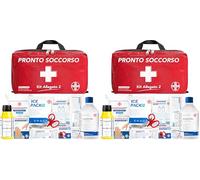 AIESI® Cassetta medica di pronto soccorso (Borsa) con ALLEGATO 2 per aziende meno 3 dipendenti, Conforme DM388/DL81, Made in Italy (Confezione da 2)