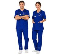 AIESI® Divisa Sanitaria uomo donna in cotone 100% sanforizzato pantaloni e casacca scollo a V