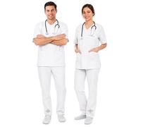 AIESI® Divisa Sanitaria uomo donna in cotone 100% sanforizzato pantaloni e casacca scollo a V