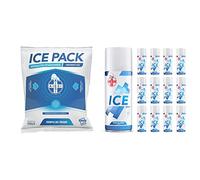 AIESI® Ghiaccio istantaneo monouso sacchetto in TNT dimensioni 14x18 cm ICE PACK (Confezione da 25 pezzi) # Made in Italy & Ghiaccio Spray sport istantaneo al MENTOLO bomboletta 400 ml effettivi