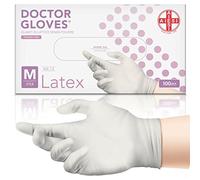 AIESI® Guanti in Lattice monouso senza polvere uso medico DOCTOR GLOVES (Confezione da 100 pezzi) taglia M
