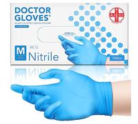 AIESI® Guanti in Nitrile monouso senza polvere azzurri per uso professionale DOCTOR GLOVES (Confezione da 100 pezzi) taglia M