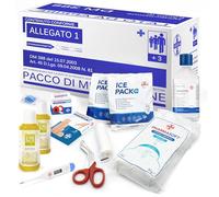 AIESI® kit di reintegro ALLEGATO 1 SENZA SFIGMOMANOMETRO pacco medicazione per cassetta armadietto di pronto soccorso aziende più 3 dipendenti, Conforme DM388/DL81, Made in Italy