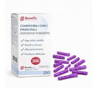 AIESI® Lancette pungidito per glicemia 30G (200 pezzi) sterili per penne automatiche SOFTLANCE
