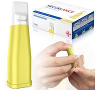 AIESI® Lancette pungidito per glicemia monouso sterili con sistema di sicurezza e punta in acciaio inox retrattile ago 30G SECURLANCE (Confezione da 100 pezzi)