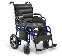 AIESI® Sedia a Rotelle elettrica pieghevole per anziani e disabili AGILA R-EVOLUTION, Braccioli e schienale ribaltabili, Poggiapiedi estraibili, Cintura di sicurezza, Garanzia 24 mesi