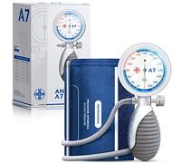 AIESI® Sfigmomanometro Manuale Professionale aneroide palmare per adulti senza stetoscopio ANEROID A7, Impugnatura orientabile, Garanzia Italia 24 mesi