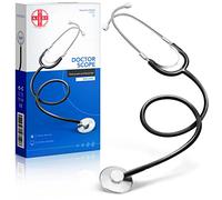 AIESI® Stetoscopio Professionale a testa piatta per adulti colore nero DOCTOR SCOPE, Garanzia Italia 24 mesi