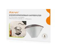AIEVE - Filtro per caffè riutilizzabile in acciaio inox, filtro permanente per caffè (misura 4, per 1-4 tazze)