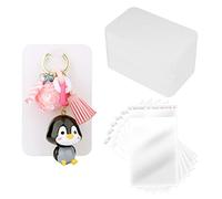 AIEX 100 Pezzi Cartellini Portachiavi con 100 Pezzi Sacchetti Autosigillanti, Bianco Display Card Supporto Carta Gioielli Schede Porta Orecchini per Imballaggio Vendita (7,5x12 cm)
