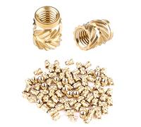 AIEX 100 Pezzi Dadi in Ottone per Stampa 3D, Inserti Filettati M3 Dado Zigrinato Ottone con Filettatura Femmina Dadi con Inserto Filettato Stampa 3D Automobilistica Guscio in Plastica(M3*4.6x5.7mm)