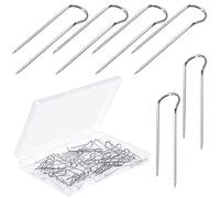 AIEX 100pez. Perni Dritti, Perni da Cucito Sewing Pins Spilli Sarta Spille Dritte Curve Spille a Doppio Bloccaggio Spille a Forcella per Gioielli Da Cucire (Argento)