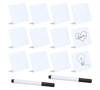 AIEX 12 pezzi 100x75 mm Piccolo Mini Segni di Lavagna, Mini Lavagnette con Pennarello Cancellabile 2 Pezzi, Chalkboard Signs per Feste a Buffet Matrimoni Compleanni Baby Shower (Bianco)