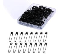 AIEX 120 Pezzi Spille da Balia, 19mm, Piccole Mini Spille da Balia per Abbigliamento Cucito Artigianato Creazione di Gioielli (Nero)