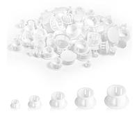 AIEX 120 pezzi Tappi Armadio Copriforo Bianchi, 6/8/10/16/20mm Tappi per Fori in Plastica