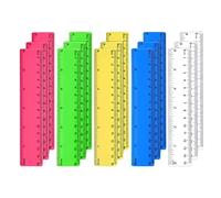 AIEX 15 Pezzi Righello Trasparente Colorato, 15 cm 6 pollici Righello Dritto con Centimetri e Pollici Righelli in Plastica per Aula Scolastica Casa Ufficio (Colori Assortiti)