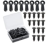 AIEX 160 clip a bottone girevole per cornice e 160 pezzi testa piatta viti di sospensione per cornice foto, ferro da stiro fermo pulsante girevole per cornici foto clip di supporto (nero)