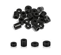 AIEX 20 Pezzi Rotondo Distanziatore Neoprene, Multiuso Occhielli in Gomma Nero Rondelle in Gomma Piatta Distanziatore Antivibrante per Casa Auto Accessori (4 Misure)