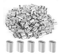 AIEX 200 Pezzi Manicotti in Alluminio Manicotti per Fune Metallica per Cavo e Cavo di Diametro 1,5 mm