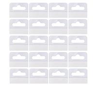 AIEX 200 pezzi trasparenti autoadesivi per linguette appese, schede da appendere con fori per fessure per articoli in vendita, visualizzazione al dettaglio in negozio (4,5 x 4 cm)