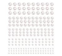 AIEX 2038 Pezzi Adesivi di Perle Bianche Autoadesivi, Perle Adesive per Decorazioni 3 mm/4 mm/5 mm/6 mm/8 mm Adesivi di Perle Semitondi per Unghie Trucco Viso Decorazioni per Casa Scrapbooking