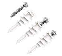 AIEX 25 Sets Autoperforante Ancoraggio e Viti per Cartongesso, Plastica Kit di Ancoraggio a Parete Heavy Duty Tasselli per Cartongesso per Appendere Tende Armadi a Muro Cornice (Totalmente 50 Pezzi)