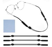 AIEX 3 Pezzi Cordoncino Regolabile per Occhiali in Silicone, Cinturino per Occhiali da Sole in Silicone Cordino per Occhiali Sportivi con 1 Pezzo Panno per la Pulizia per Uomini Donne Bambini