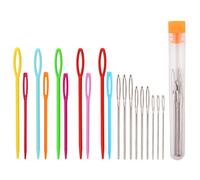 AIEX 30 Pezzi Aghi da Cucire in Plastica e 9 Aghi Schiumati per Grandi Occhi, Filo di Sicurezza Colorato Allacciatura Aghi da Cucire per Progetti di Aghi Artigianali per Bambini