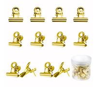 AIEX 30 Pezzi Clip Puntine, Clip Bulldog Puntine da Disegno Metallo per Accessori Decorativi per Bacheche di Sughero Forniture per Ufficio Scolastico (D'oro)