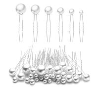 AIEX 36 pezzi Forcine Perle Capelli, Forcine per Capelli Sposa Perle Forcine per Capelli con Strass Perle da Sposa Perle Sposa Capelli Accessori per Capelli da Sposa per Spose Donne Ragazze(D'argento)